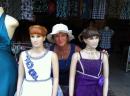 Fancy Ladies: Found these mannequins in Fronteras.  Very fancy dresses, place only open for one day since I have been here .....